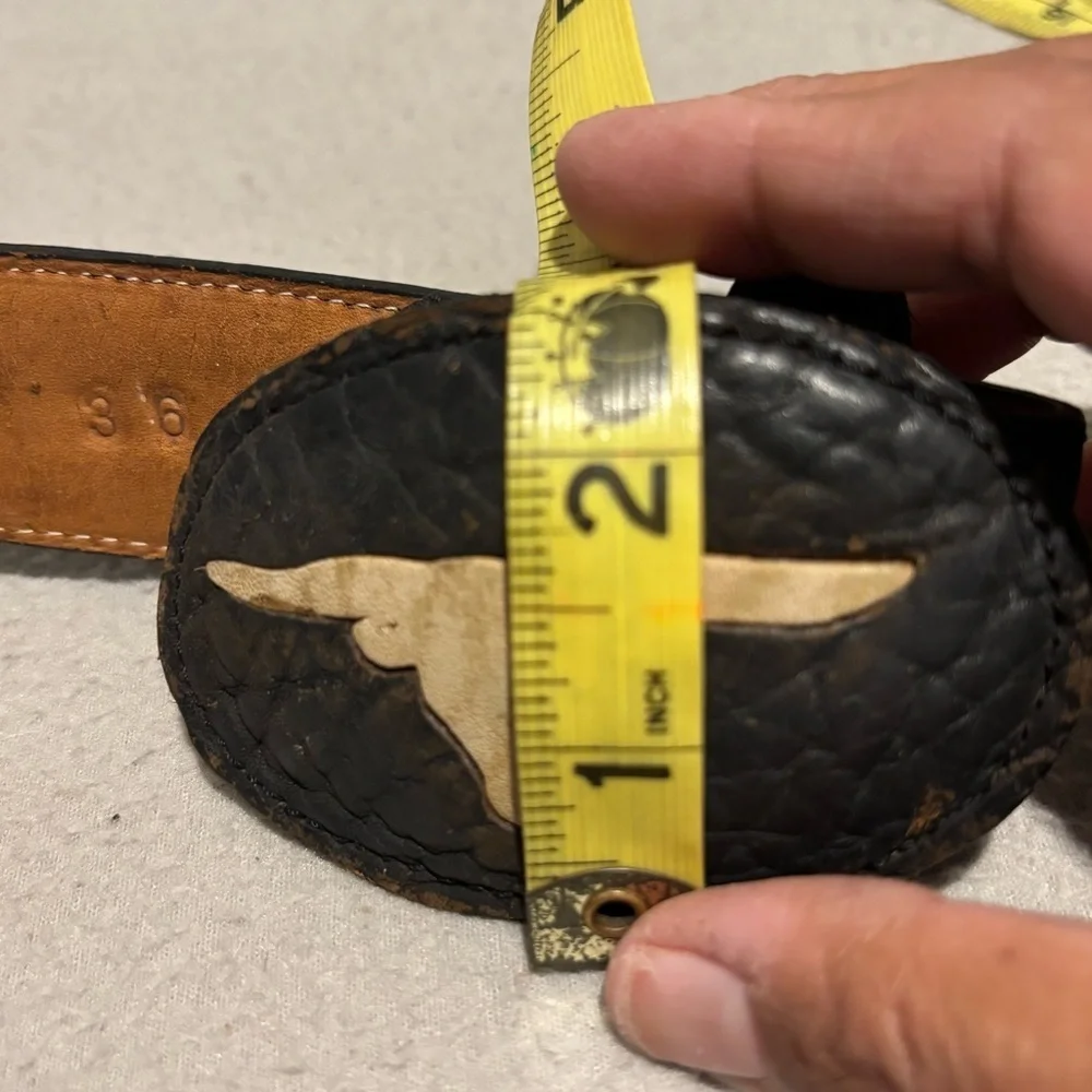 Ri-Ram Men’s Black Leather Belt Made in Mexico size 36